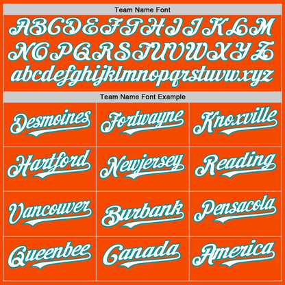 Custom Orange Pinstripe White-Teal Authentic Fade Fashion Baseball Jersey - Sky-Custom