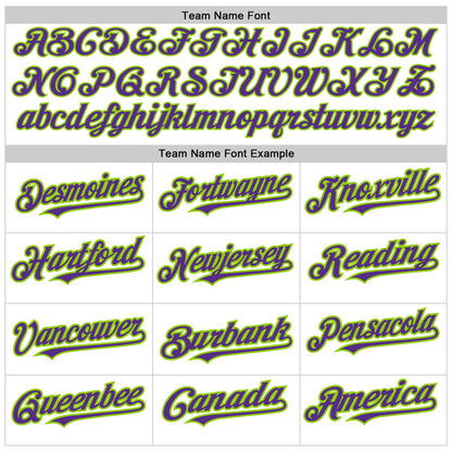 Custom White Pinstripe Purple-Neon Green Authentic Fade Fashion Baseball Jersey - Sky-Custom