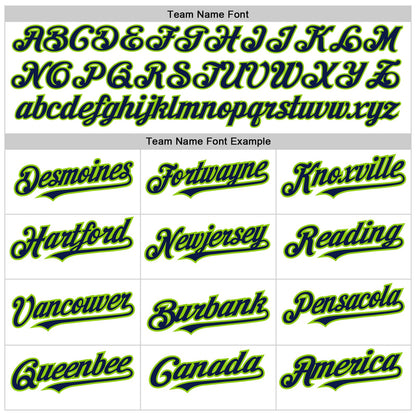 Custom White Pinstripe Navy-Neon Green Authentic Fade Fashion Baseball Jersey - Sky-Custom