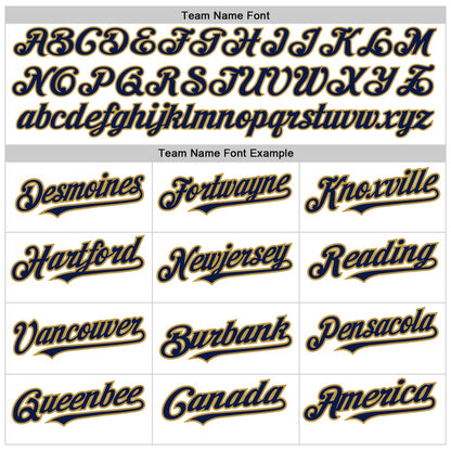 Custom White Pinstripe Navy-Old Gold Authentic Fade Fashion Baseball Jersey - Sky-Custom
