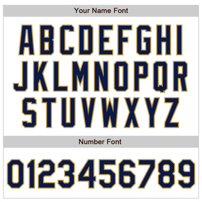 Custom White Pinstripe Navy-Old Gold Authentic Fade Fashion Baseball Jersey - Sky-Custom