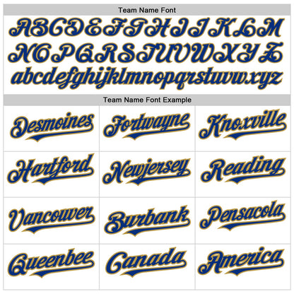 Custom White Pinstripe Royal-Old Gold Authentic Fade Fashion Baseball Jersey - Sky-Custom