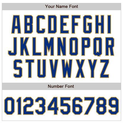 Custom White Pinstripe Royal-Old Gold Authentic Fade Fashion Baseball Jersey - Sky-Custom