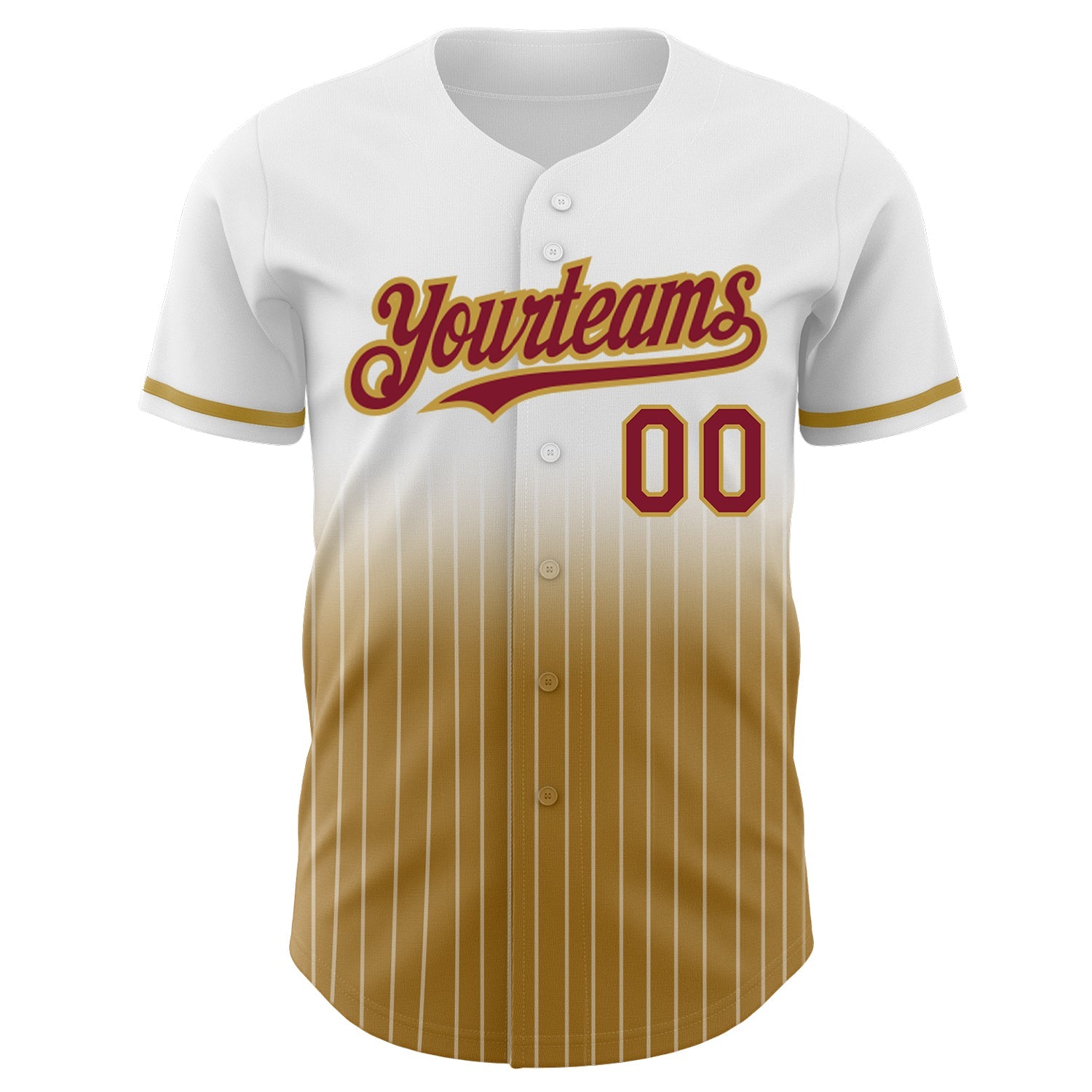 Custom White Pinstripe Crimson-Old Gold Authentic Fade Fashion Baseball Jersey - Sky-Custom