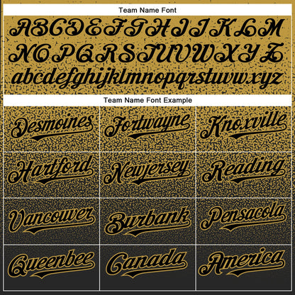 Custom Old Gold Black Authentic Fade Fashion Baseball Jersey - Sky-Custom