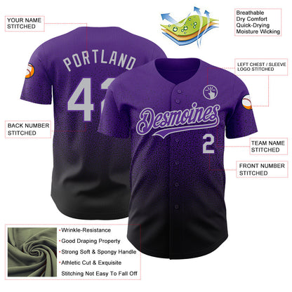 Custom Purple Gray-Black Authentic Fade Fashion Baseball Jersey - Sky-Custom