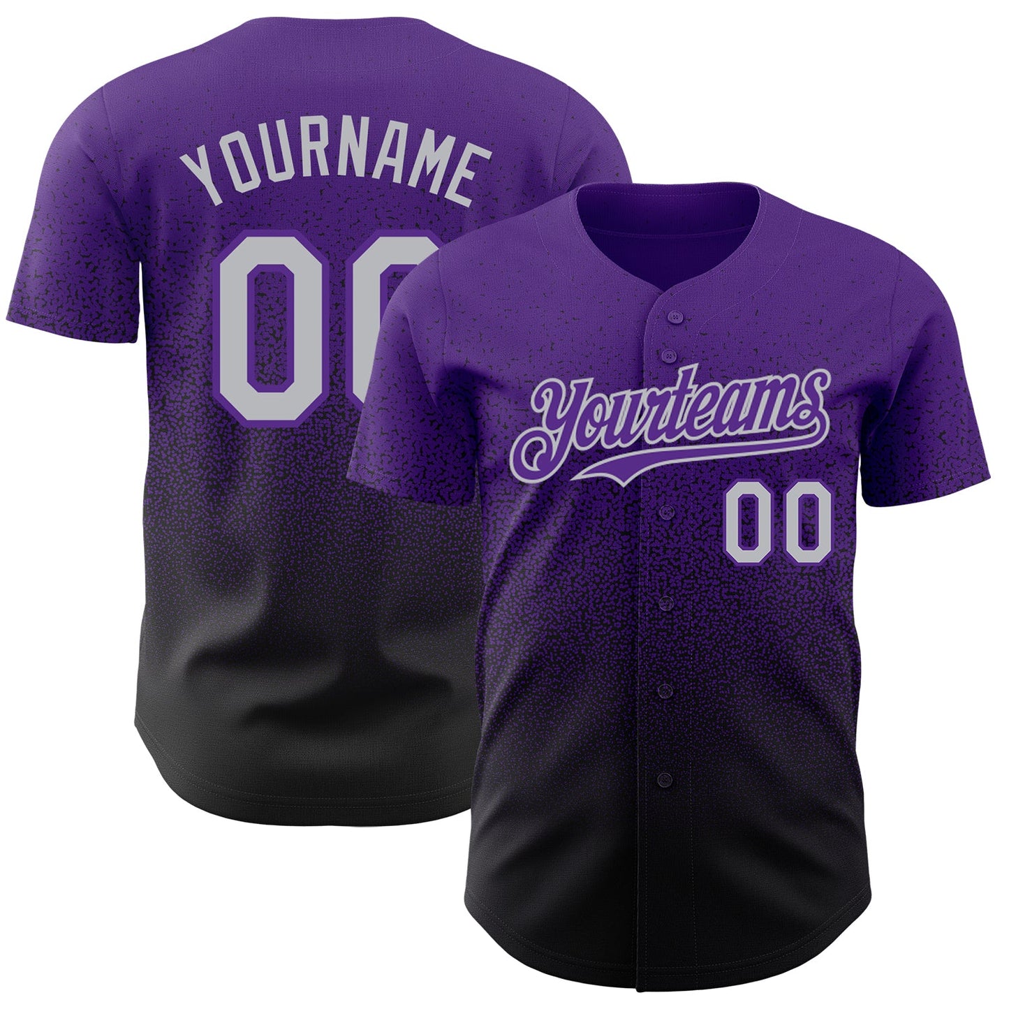 Custom Purple Gray-Black Authentic Fade Fashion Baseball Jersey - Sky-Custom