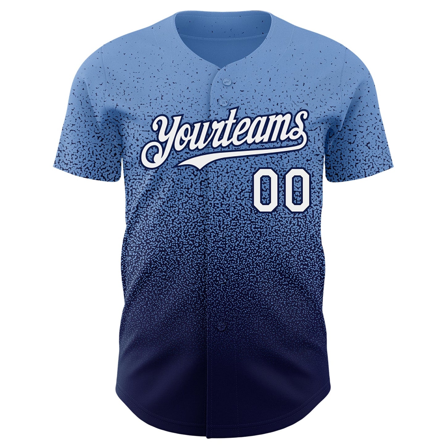 Custom Powder Blue White-Navy Authentic Fade Fashion Baseball Jersey - Sky-Custom