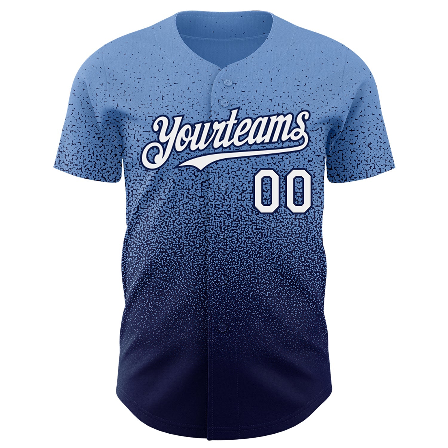 Custom Powder Blue White-Navy Authentic Fade Fashion Baseball Jersey - Sky-Custom