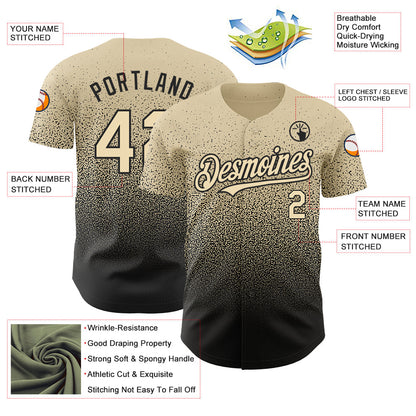 Custom Cream Black Authentic Fade Fashion Baseball Jersey - Sky-Custom