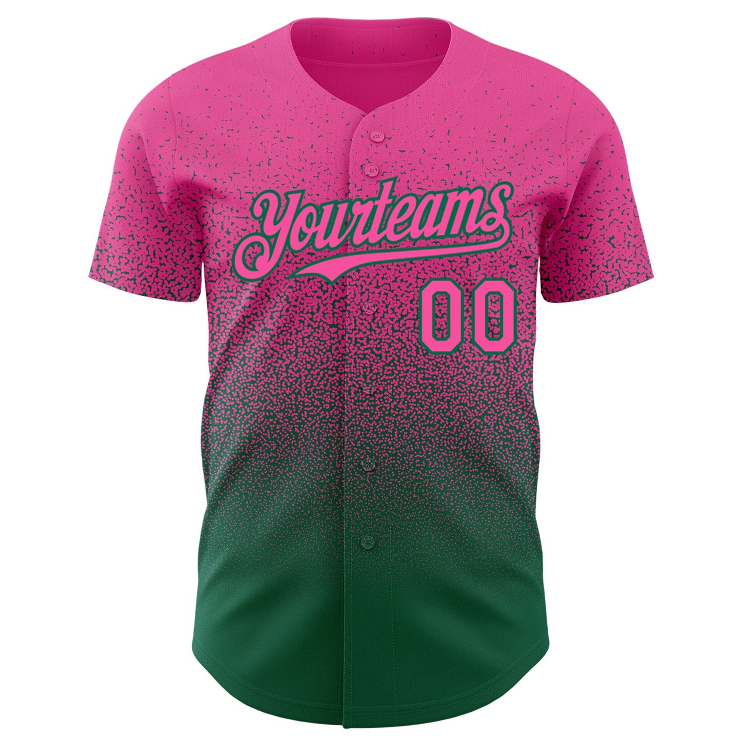 Custom Pink Kelly Green Authentic Fade Fashion Baseball Jersey - Sky-Custom
