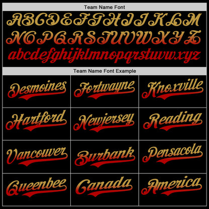 Custom Black Old Gold-Red Authentic Fade Fashion Baseball Jersey - Sky-Custom