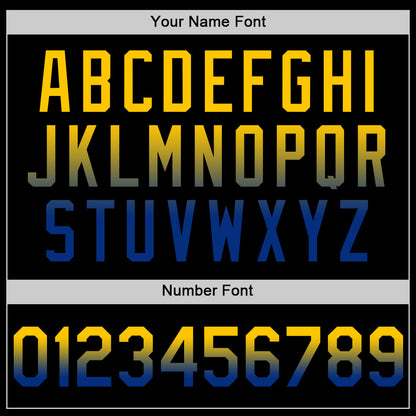 Custom Black Yellow-Royal Authentic Fade Fashion Baseball Jersey - Sky-Custom