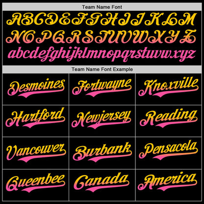 Custom Black Yellow-Pink Authentic Fade Fashion Baseball Jersey - Sky-Custom