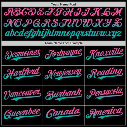 Custom Black Pink-Aqua Authentic Fade Fashion Baseball Jersey - Sky-Custom