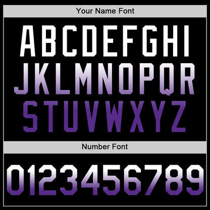 Custom Black White-Purple Authentic Fade Fashion Baseball Jersey - Sky-Custom