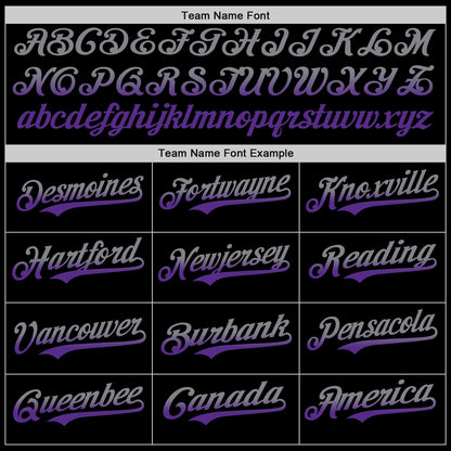 Custom Black Gray-Purple Authentic Fade Fashion Baseball Jersey - Sky-Custom