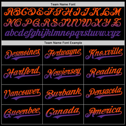 Custom Black Orange-Purple Authentic Fade Fashion Baseball Jersey - Sky-Custom