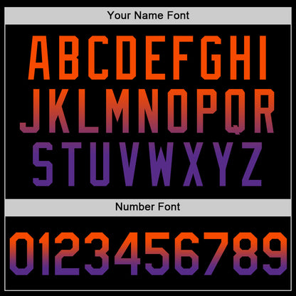 Custom Black Orange-Purple Authentic Fade Fashion Baseball Jersey - Sky-Custom