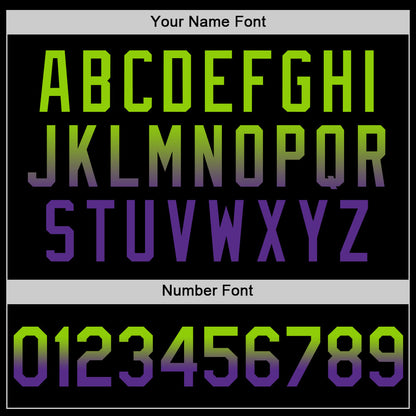 Custom Black Neon Green-Purple Authentic Fade Fashion Baseball Jersey - Sky-Custom