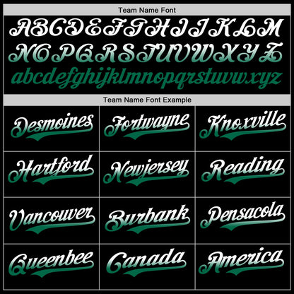 Custom Black White-Kelly Green Authentic Fade Fashion Baseball Jersey - Sky-Custom