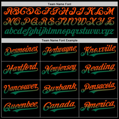 Custom Black Orange-Kelly Green Authentic Fade Fashion Baseball Jersey - Sky-Custom