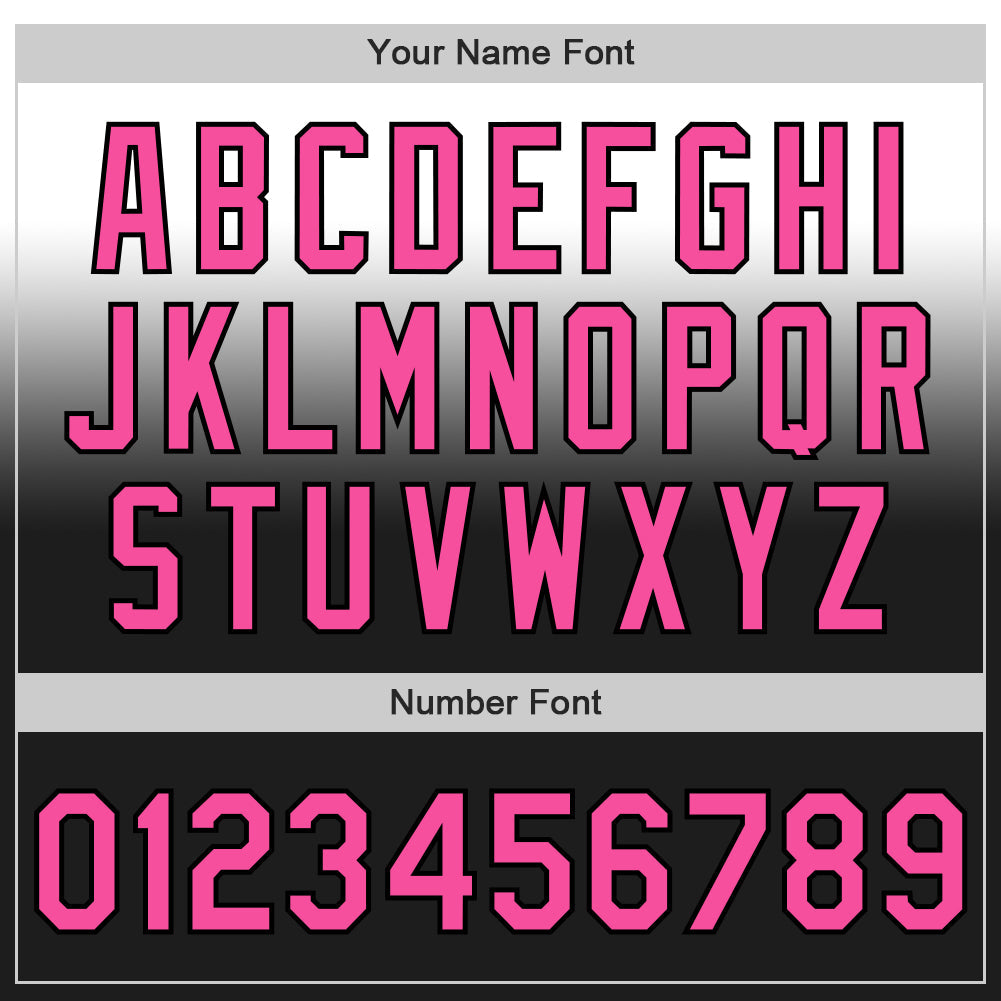 Custom White Pink-Black Authentic Fade Fashion Baseball Jersey - Sky-Custom