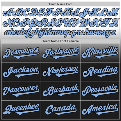 Custom White Light Blue-Black Authentic Fade Fashion Baseball Jersey - Sky-Custom