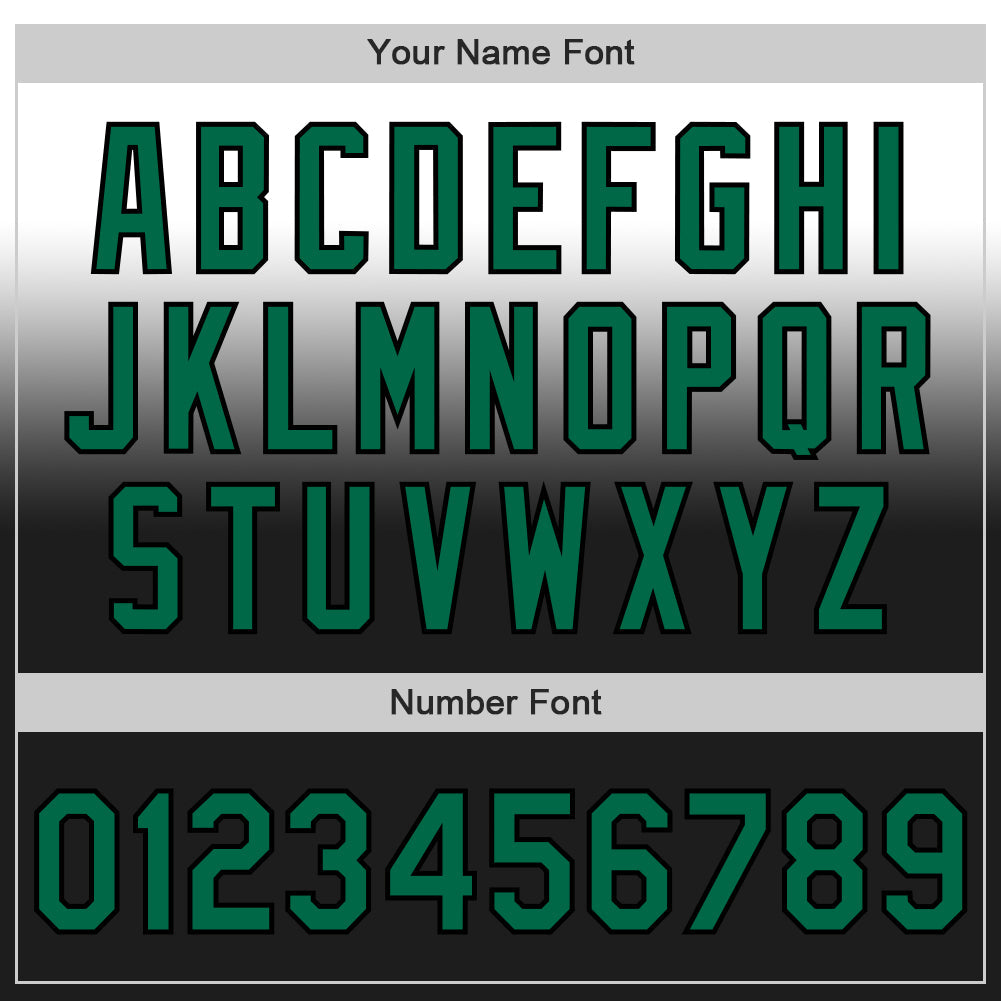 Custom White Kelly Green-Black Authentic Fade Fashion Baseball Jersey - Sky-Custom