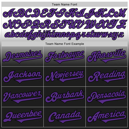 Custom White Purple-Black Authentic Fade Fashion Baseball Jersey - Sky-Custom