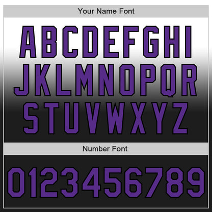 Custom White Purple-Black Authentic Fade Fashion Baseball Jersey - Sky-Custom