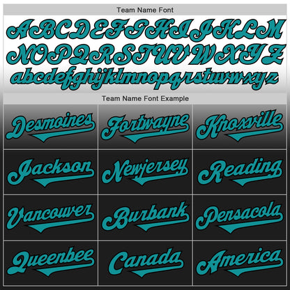 Custom White Teal-Black Authentic Fade Fashion Baseball Jersey - Sky-Custom