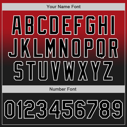 Custom Red Black-White Authentic Fade Fashion Baseball Jersey - Sky-Custom