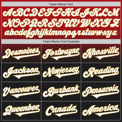 Custom Red Black-Old Gold Authentic Fade Fashion Baseball Jersey - Sky-Custom