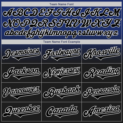 Custom Royal Black-White Authentic Fade Fashion Baseball Jersey - Sky-Custom