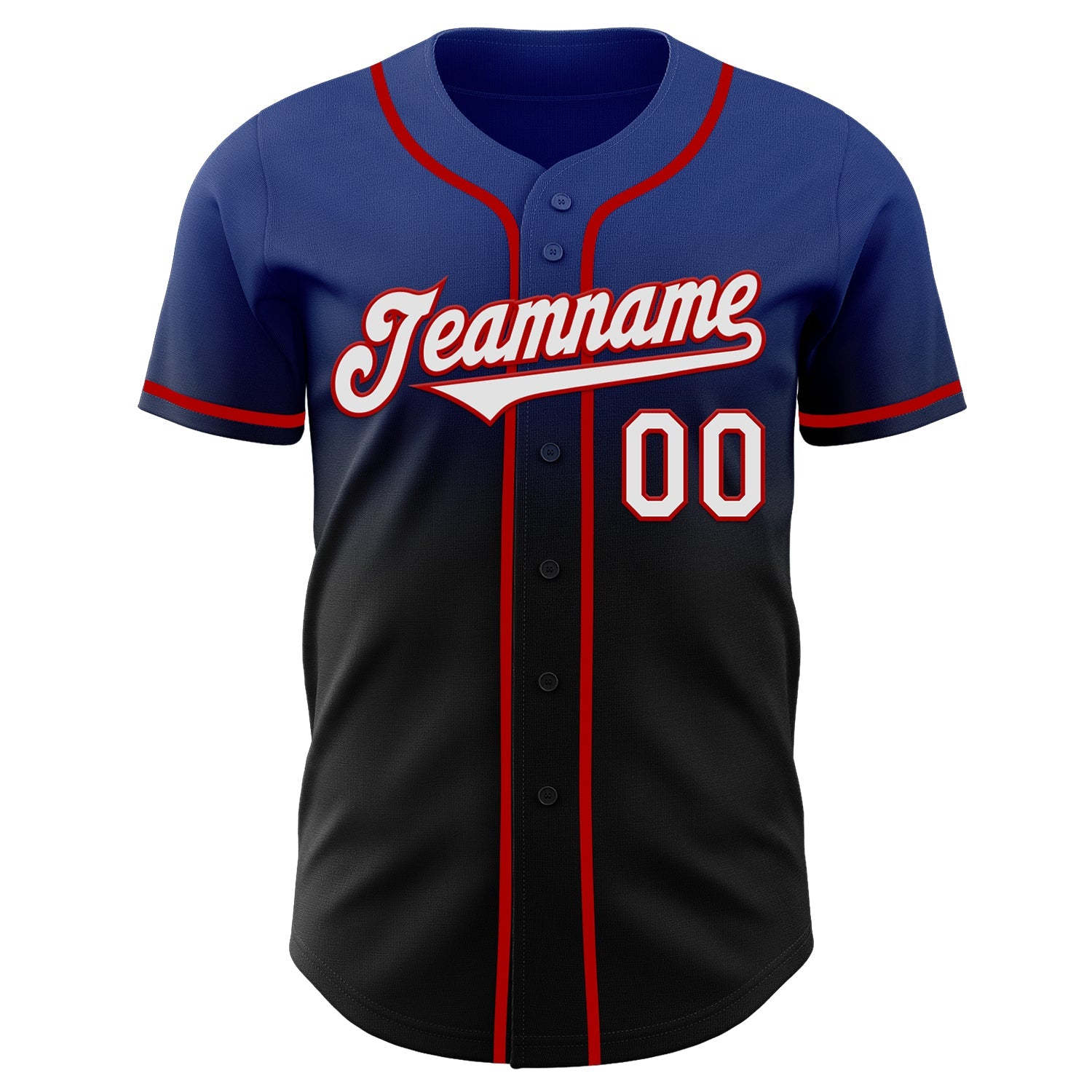 Custom Royal Black-Red Authentic Fade Fashion Baseball Jersey - Sky-Custom
