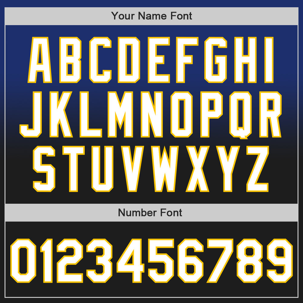 Custom Royal Black-Yellow Authentic Fade Fashion Baseball Jersey - Sky-Custom