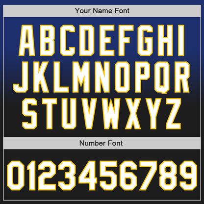 Custom Royal Black-Yellow Authentic Fade Fashion Baseball Jersey - Sky-Custom