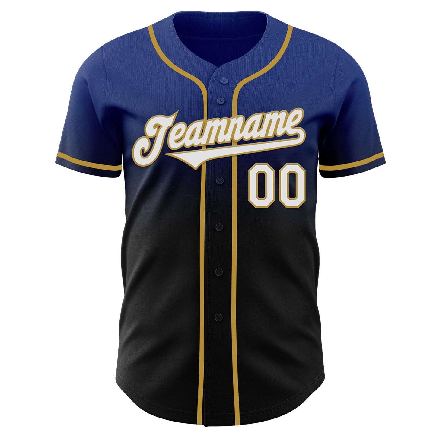 Custom Royal Black-Old Gold Authentic Fade Fashion Baseball Jersey - Sky-Custom