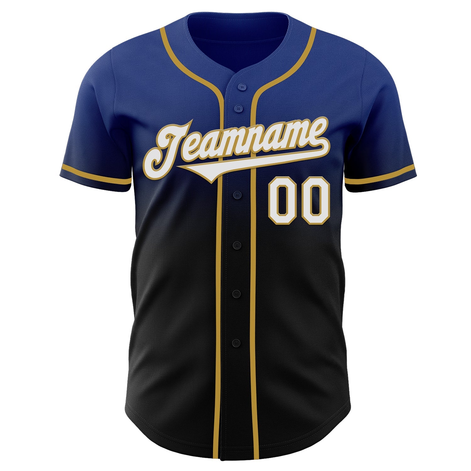 Custom Royal Black-Old Gold Authentic Fade Fashion Baseball Jersey - Sky-Custom