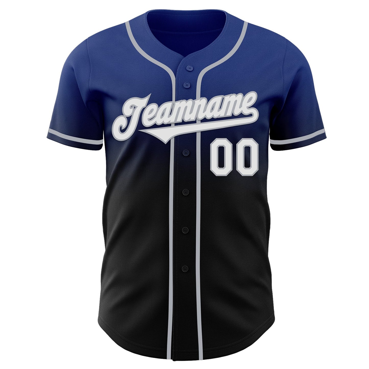 Custom Royal Black-Gray Authentic Fade Fashion Baseball Jersey - Sky-Custom
