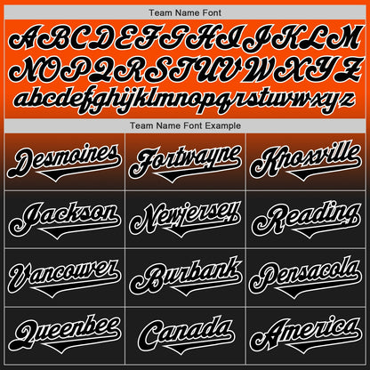 Custom Orange Black-White Authentic Fade Fashion Baseball Jersey - Sky-Custom
