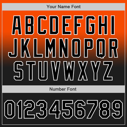 Custom Orange Black-White Authentic Fade Fashion Baseball Jersey - Sky-Custom