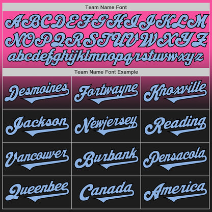 Custom Pink Light Blue-Black Authentic Fade Fashion Baseball Jersey - Sky-Custom