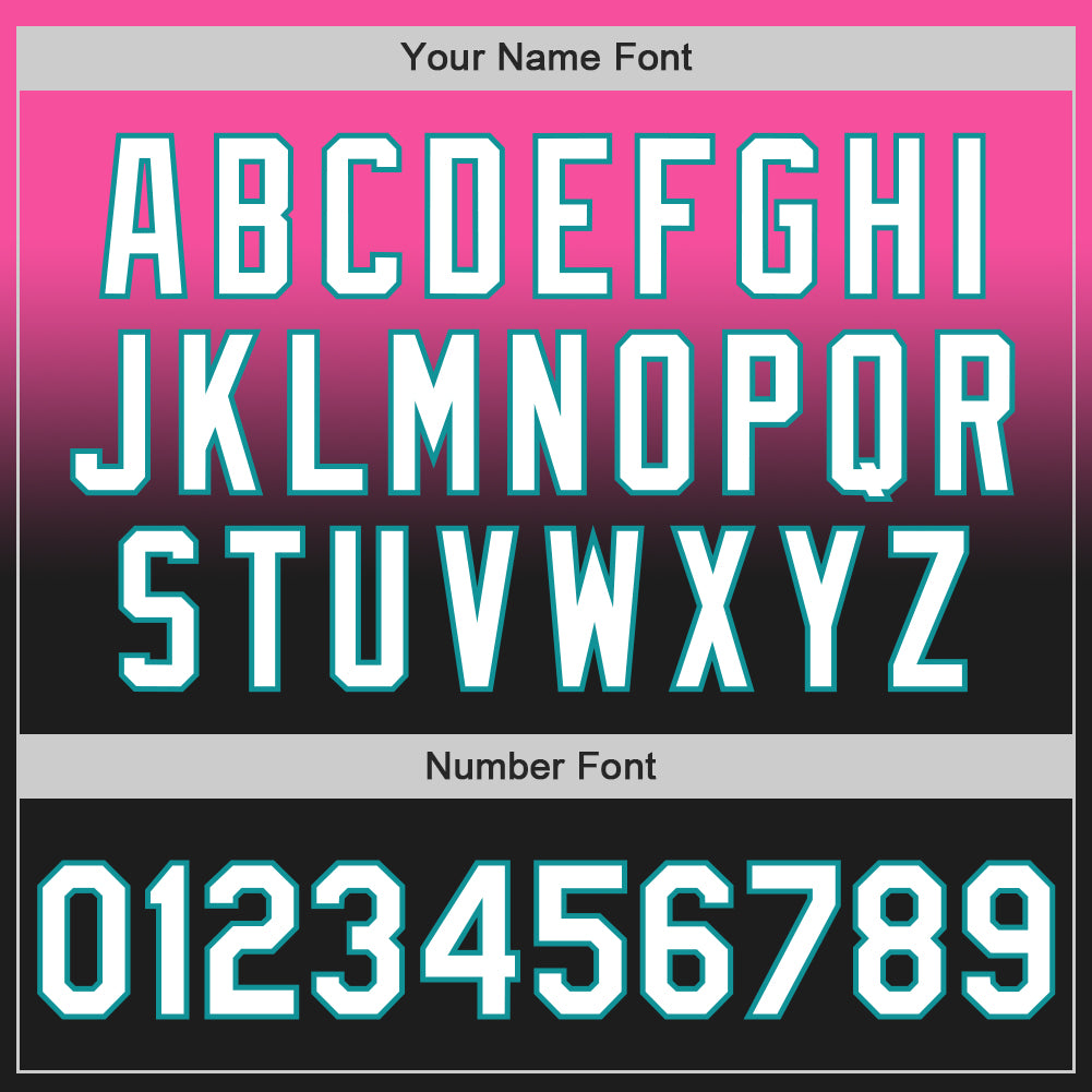 Custom Pink Black-Teal Authentic Fade Fashion Baseball Jersey - Sky-Custom