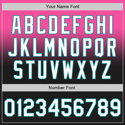 Custom Pink Black-Teal Authentic Fade Fashion Baseball Jersey - Sky-Custom