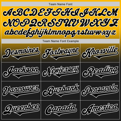Custom Gold Black-White Authentic Fade Fashion Baseball Jersey - Sky-Custom