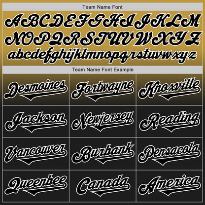 Custom Old Gold Black-White Authentic Fade Fashion Baseball Jersey - Sky-Custom