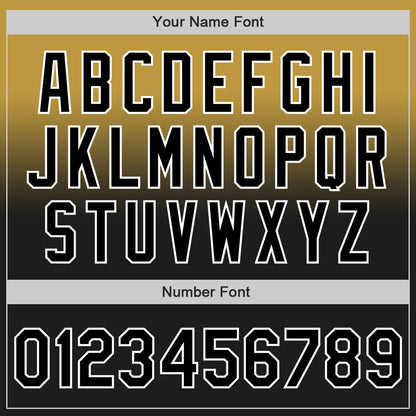 Custom Old Gold Black-White Authentic Fade Fashion Baseball Jersey - Sky-Custom