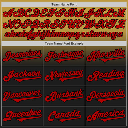 Custom Old Gold Red-Black Authentic Fade Fashion Baseball Jersey - Sky-Custom